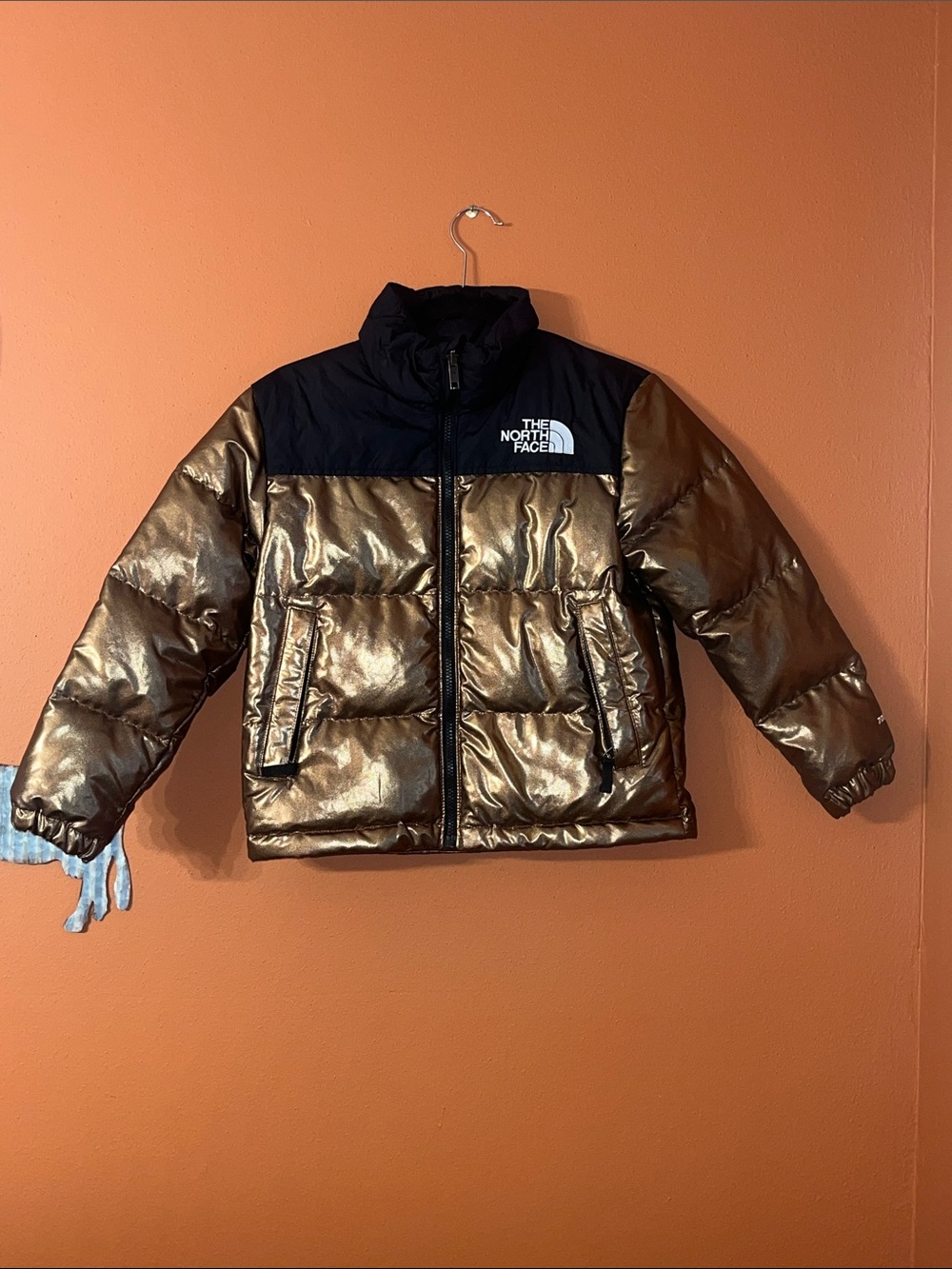 The North Face  Metallic Puffer Jacket retro tween size M (10)